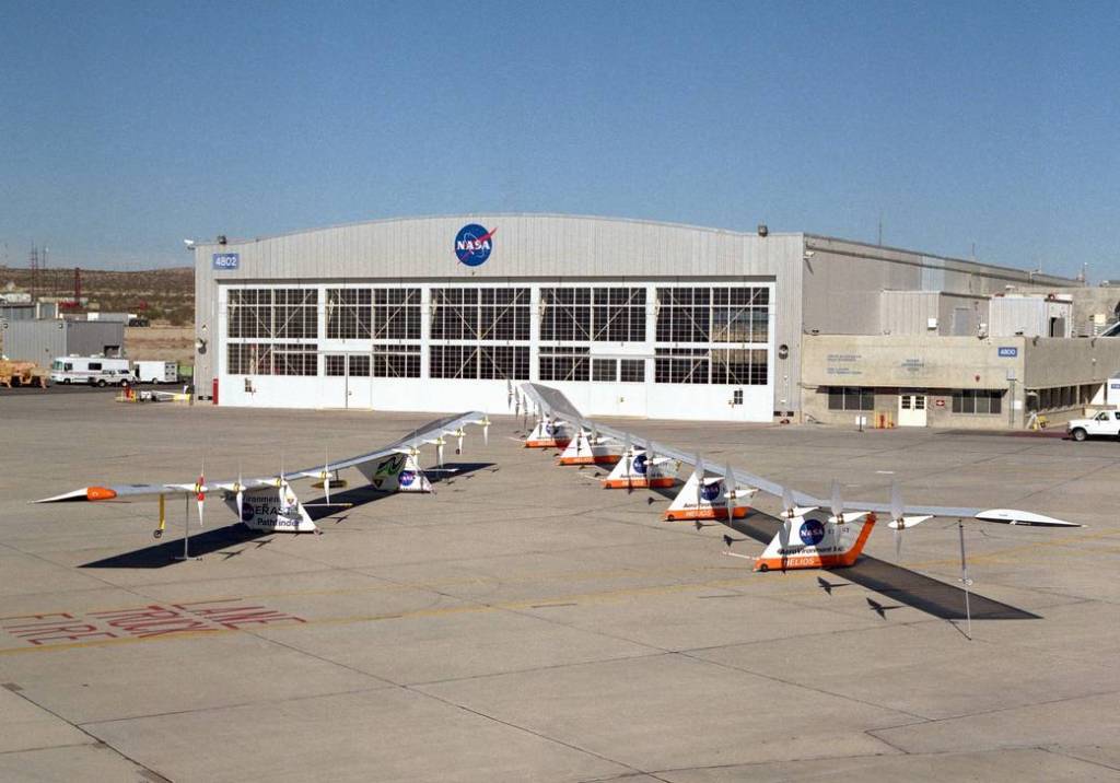 Helios Prototype and Pathfinder-Plus on Dryden Ramp