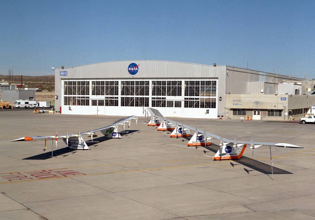 Helios Prototype and Pathfinder-Plus on Dryden Ramp