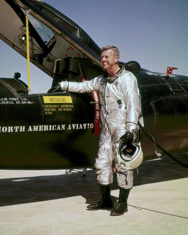Joseph Walker poses with the X-15