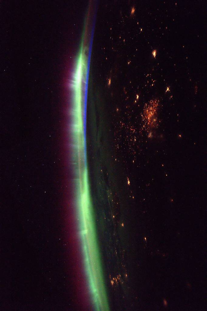 Space Station View of Auroras
