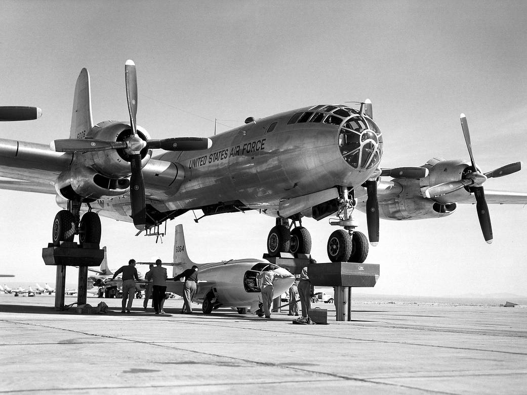X-1 Being Mated to the EB-50A