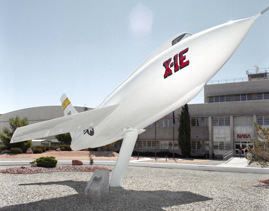 X-1E on Pedestal in Front of Building 4800