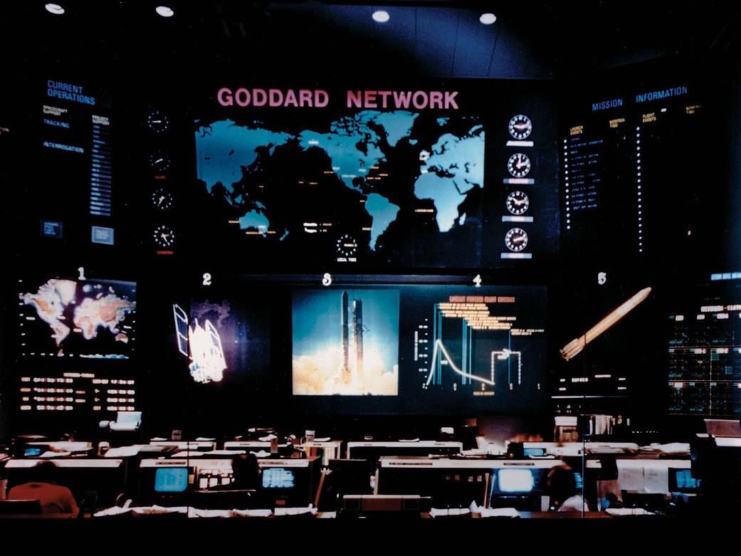 In the 1960s, when this image was taken, Goddard focuses on the development of tracking and communication facilities and capabil