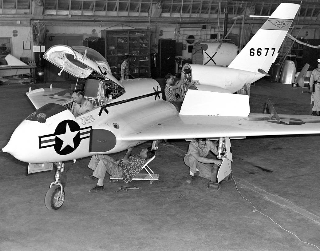 X-4 Bantam Undergoing Maintenance