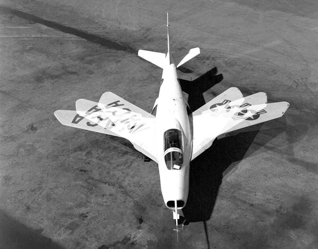 X-5 Illustrates Wing Sweep Capability