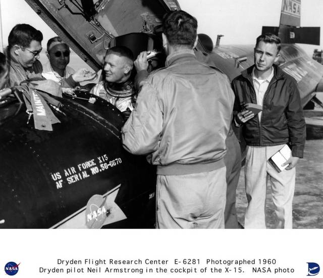 Neil Armstrong in X-15 #1 with Life Support Crew