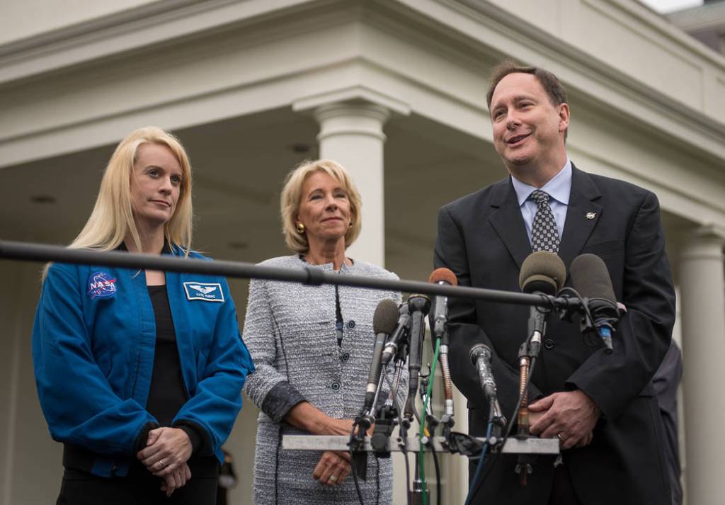 Acting Administrator Lightfoot, Secretary DeVos and Astronaut Kate Rubins