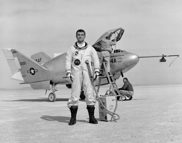 Air Force Pilot Major Cecil Powell with the X-24A Lifting Body