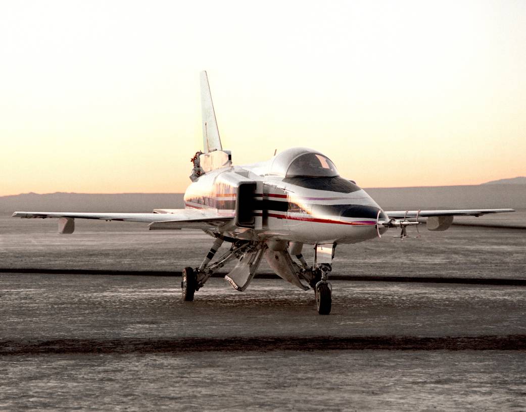 X-29 in the Early Morning Light on Rogers Dry Lake