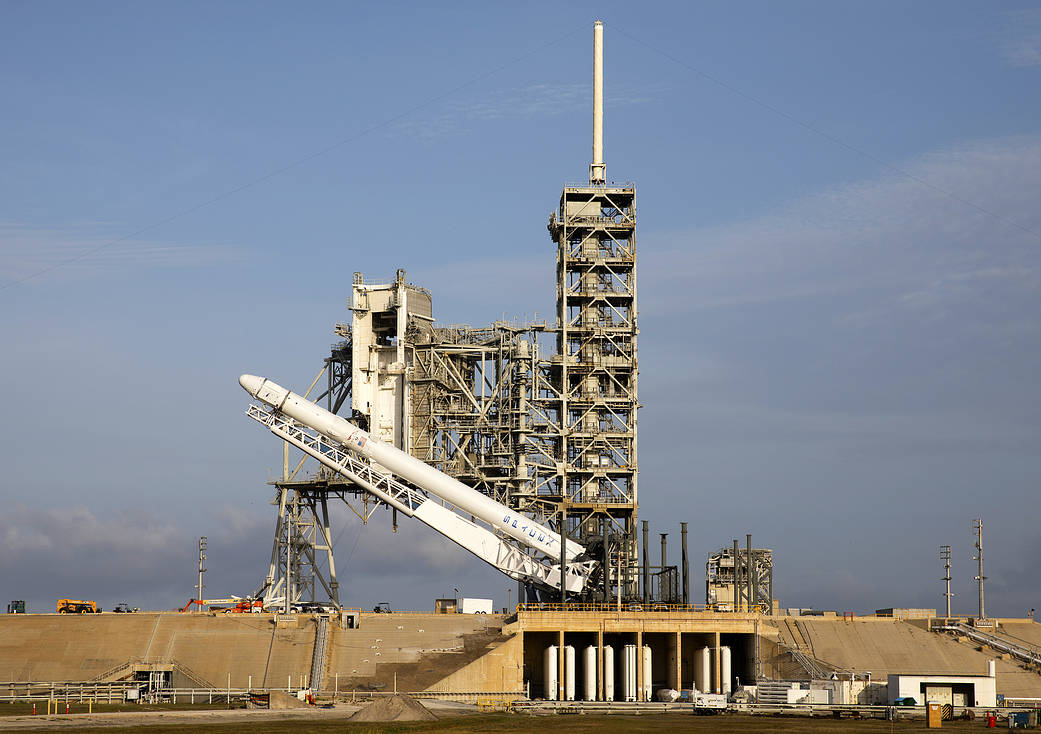 Falcon 9 Rocket Positioned for SpaceX CRS-11
