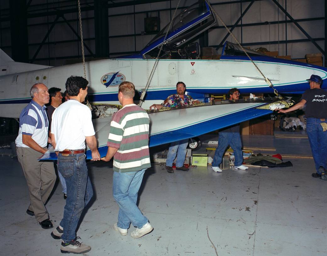 X-31 Being Prepped for C-5 Ferry Flight To Paris Air Show