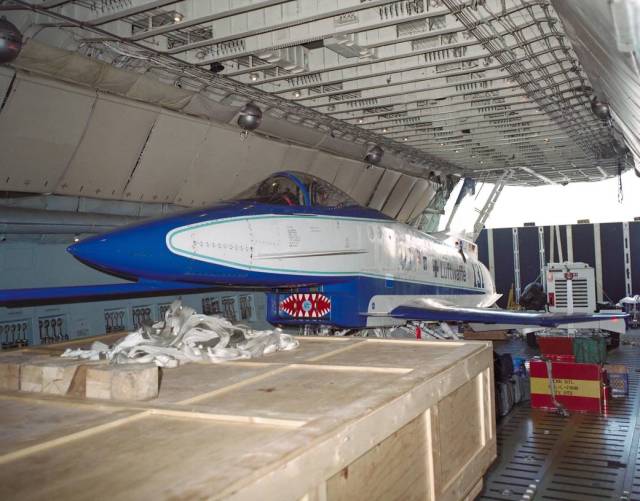 X-31 Secured Inside the Fuselage of an Air Force Reserve C-5