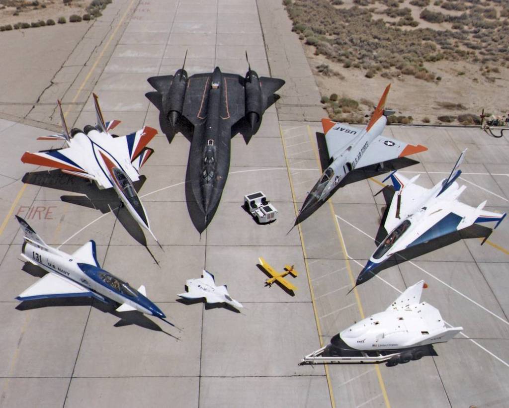 X-31 with Research Aircraft on Ramp