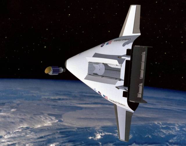 Artist's Concept: X-33 Releasing a Satellite into Orbit