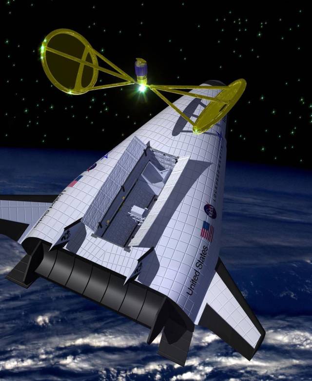 Artist's Conception: X-33 Releasing Satellite into Orbit