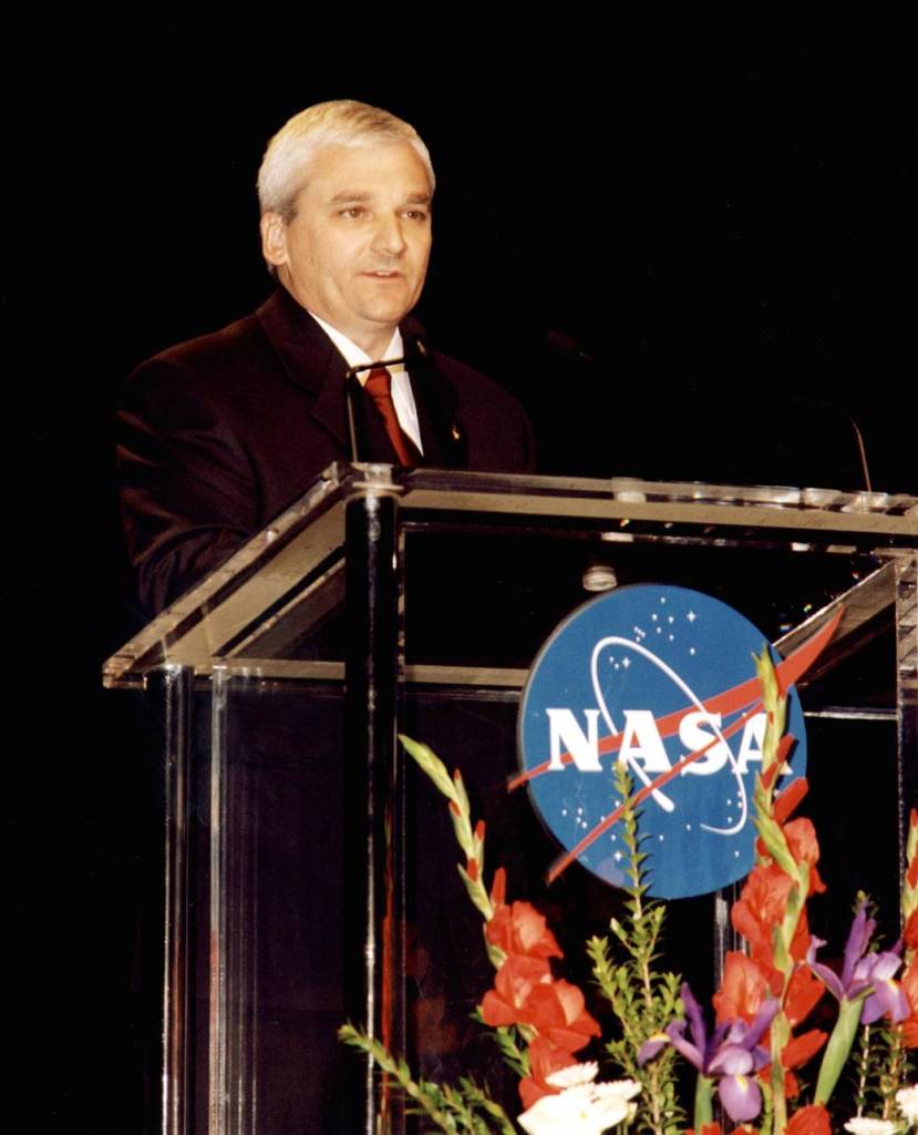 NASA Dryden Center Director Speaks at the X-34 Rollout