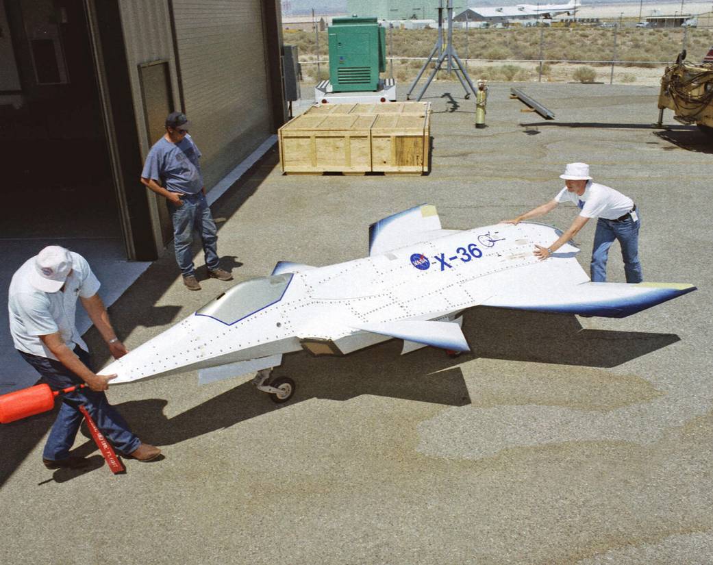 X-36 Steered to its Hangar