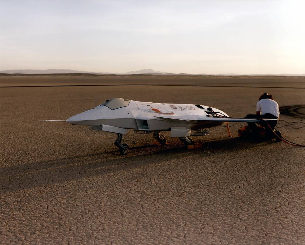 Technicians Make Final Preparation for X-36 First Flight