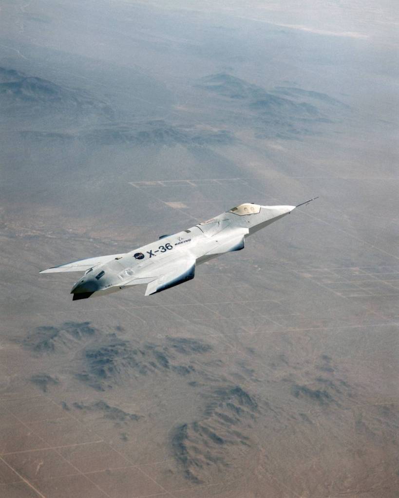 X-36 Flies Research Mission over Southern California Desert