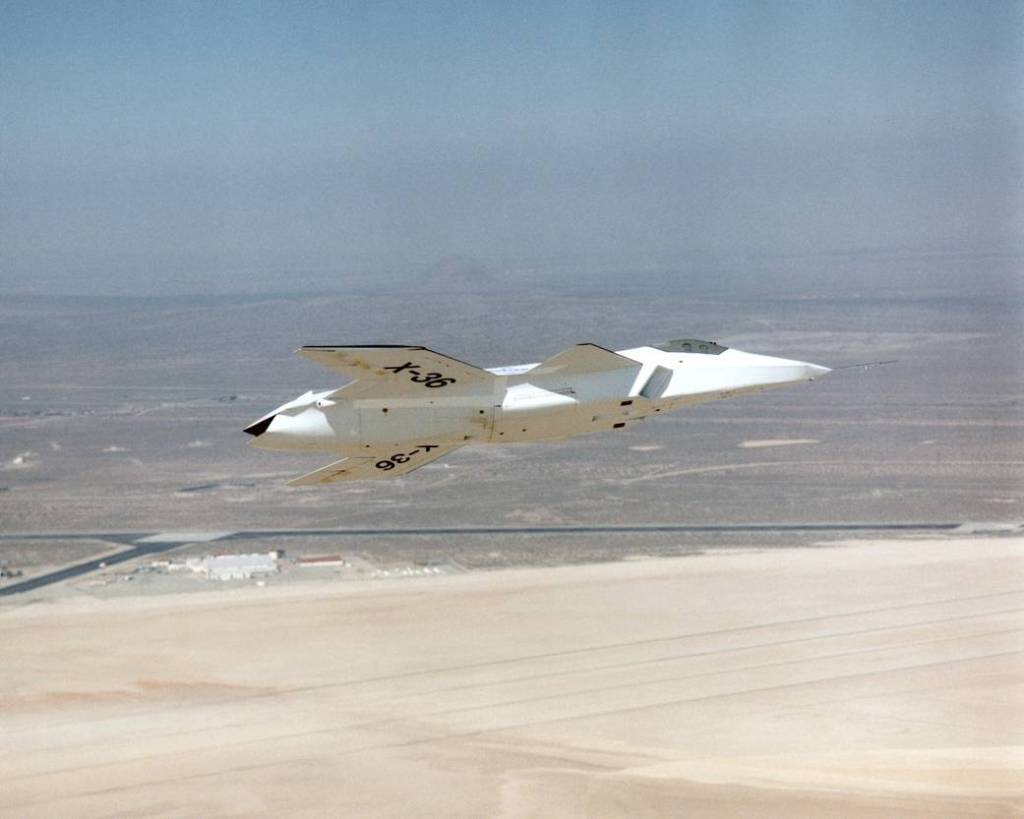 X-36 in Low-Altitude Research Flight
