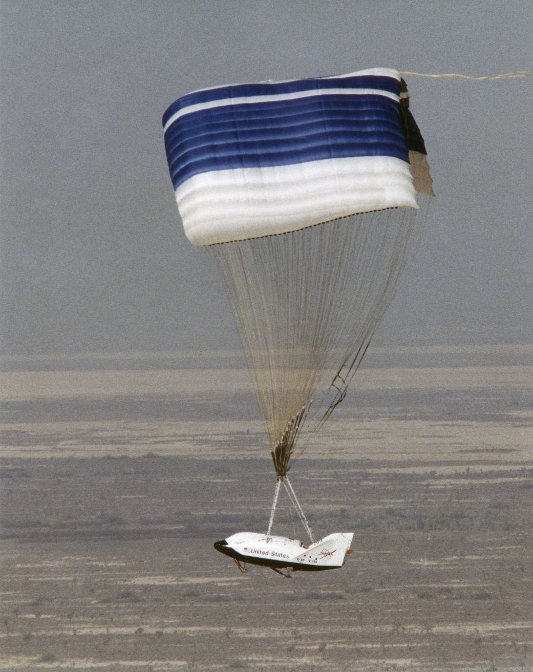 X-38 Descends Toward Lakebed Landing