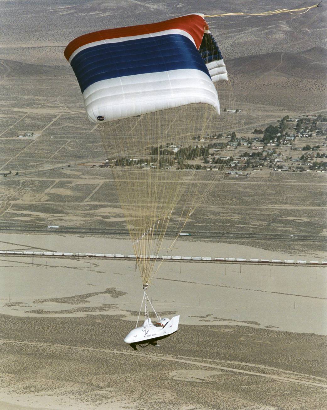 X-38 V-131R Glides Toward a Landing on Rogers Dry Lake
