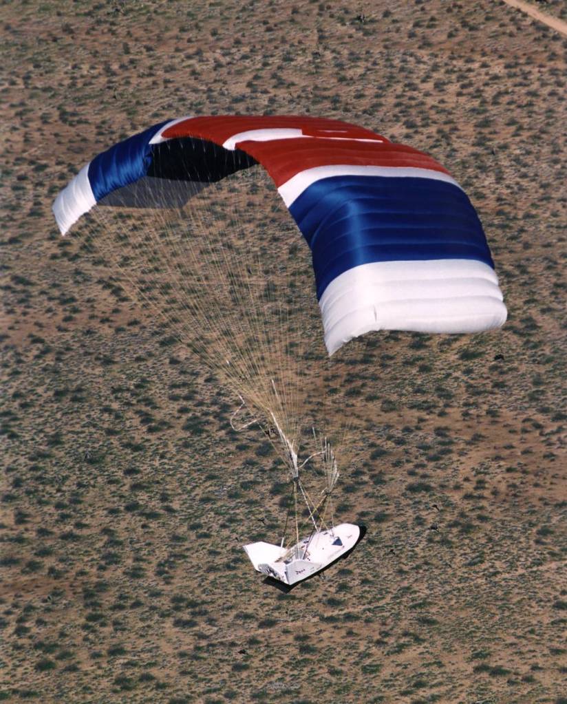 X-38 Descends after First Free Flight