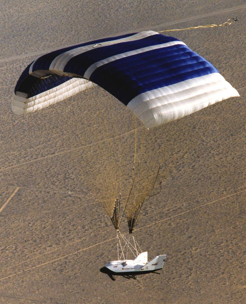 X-38 Descends after Drop from B-52 Mothership