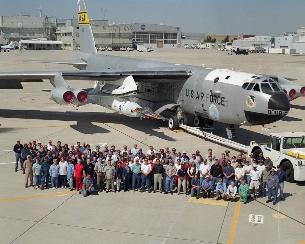 X-43A Project Team with B-52 and X-43 Stack