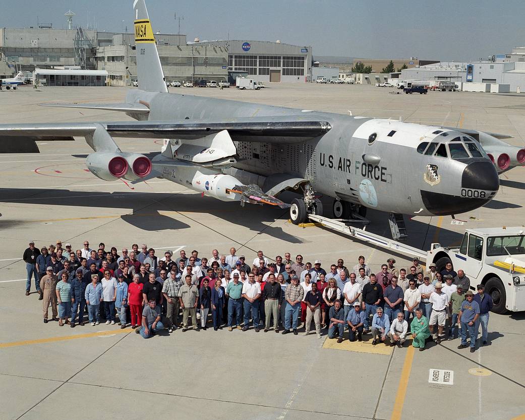 X-43A Project Team with B-52 and X-43 Stack