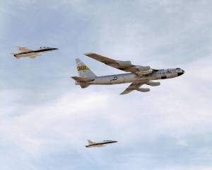 B-52 Flyover with Two F/A-18 Chase Aircraft