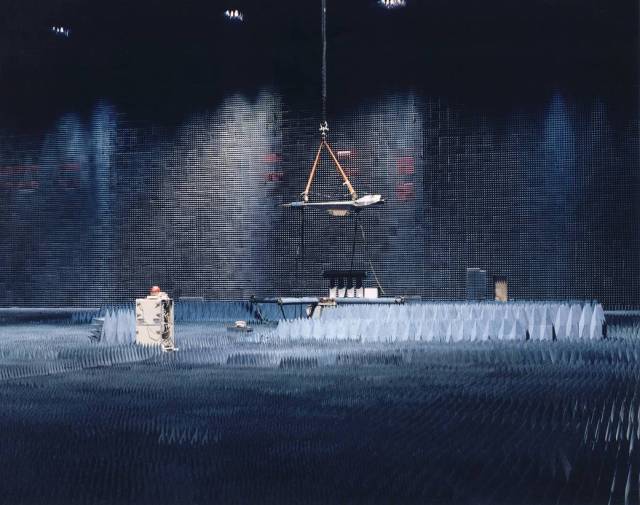 X-43A Undergoing Radio Frequency Tests in the Benefield Anechoic Facility