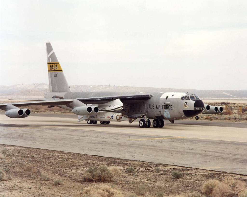 NASA’s NB-52B Carrier Aircraft with X-43A Attached by Pylon