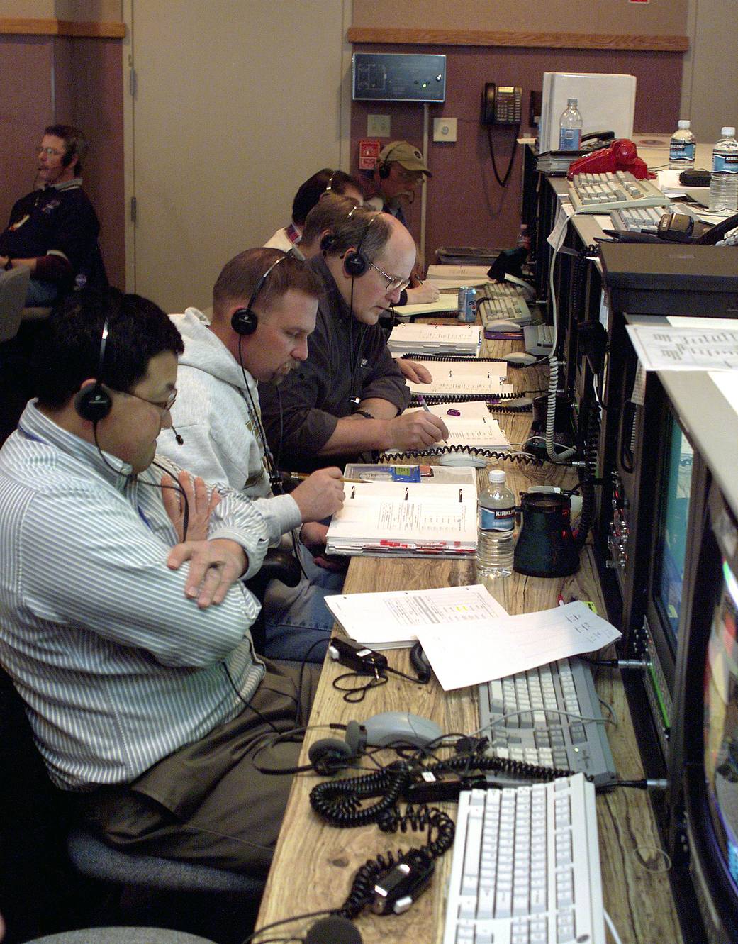 Engineers and Technicians Monitor Critical X-43A Operations and Checks