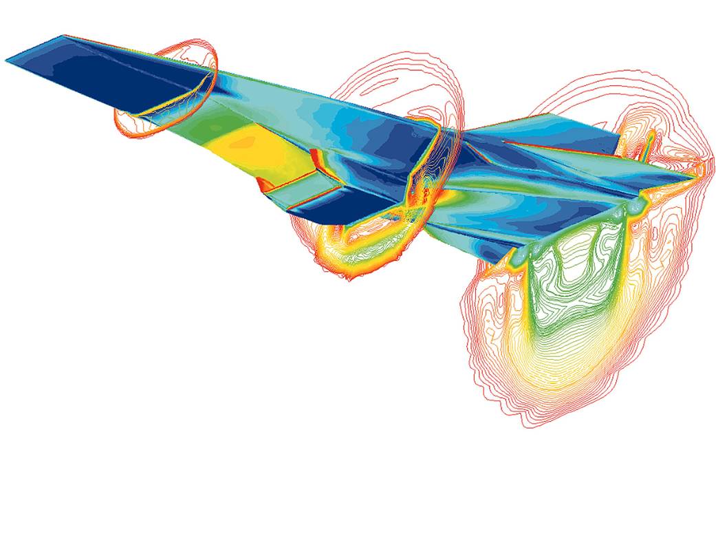 CFD Image of X-43A at Mach 7 Test Condition