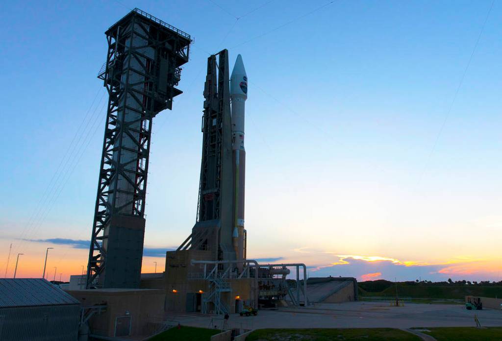 Sunrise as Preparations Continue for TDRS-M
