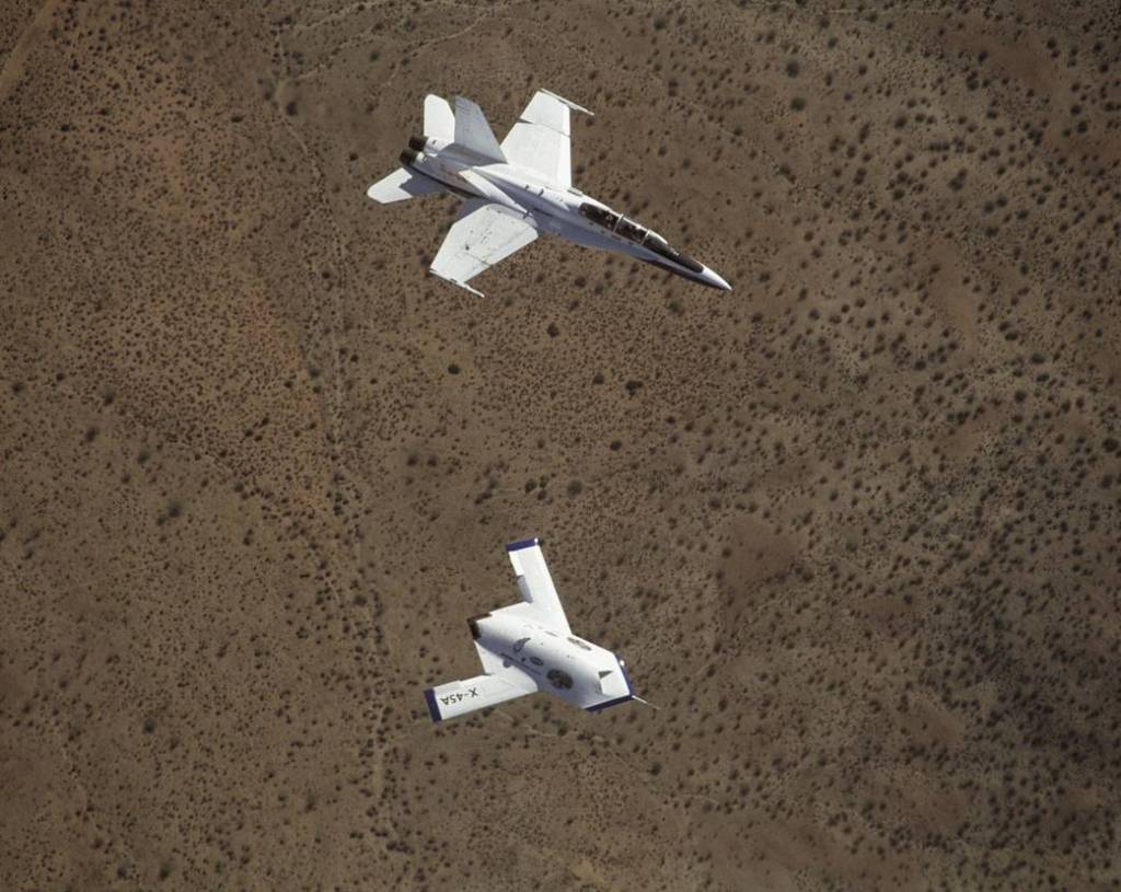 X-45 Unmanned Combat Air Vehicle in Flight