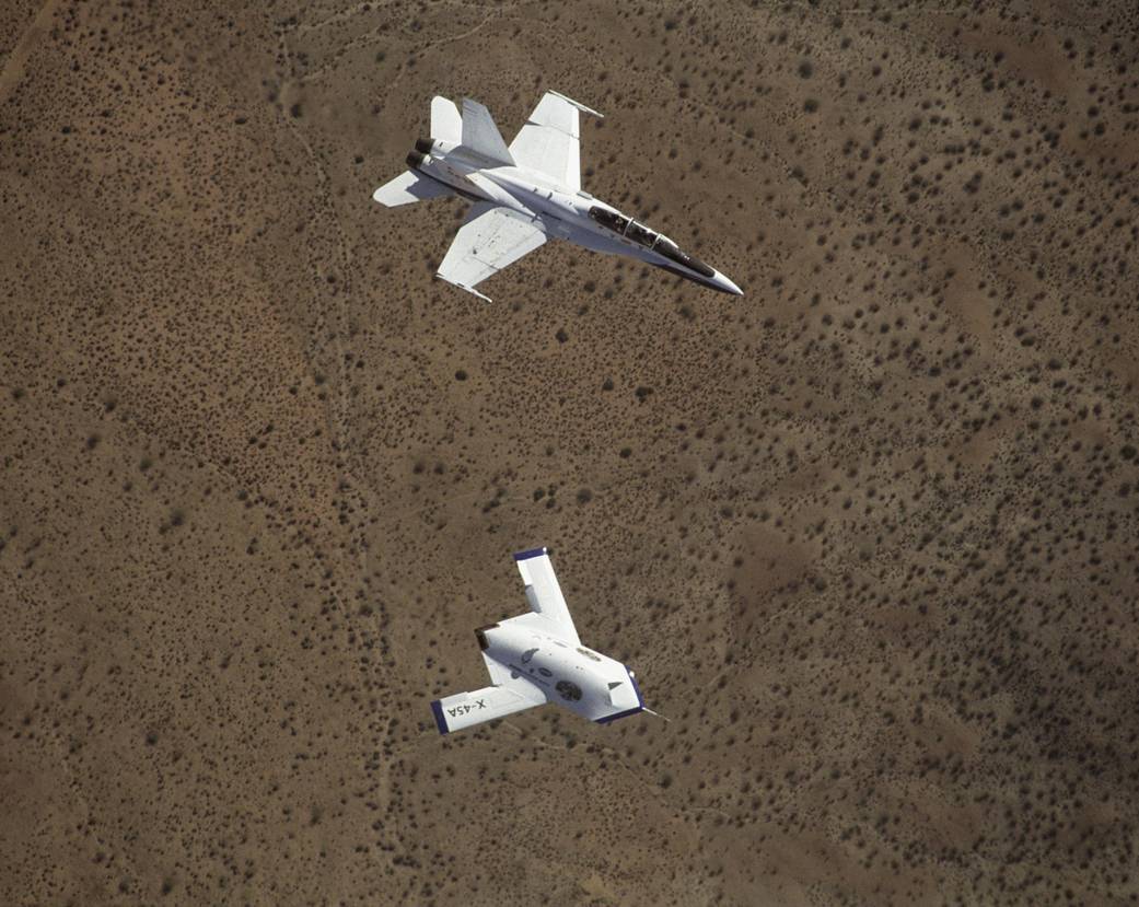 X-45 Unmanned Combat Air Vehicle in Flight