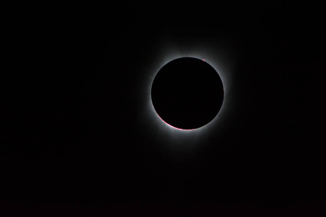 Total eclipse with sun's corona showing