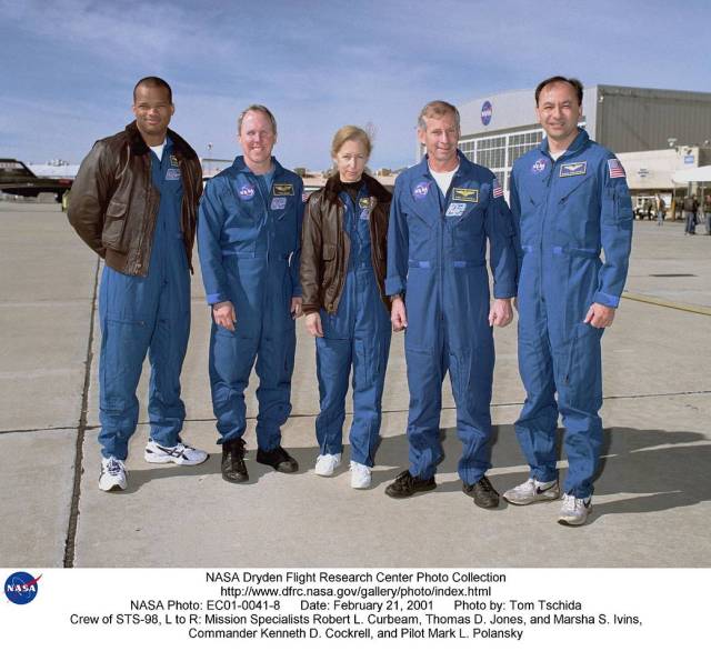 The 5-person crew of STS-98 Atlantis