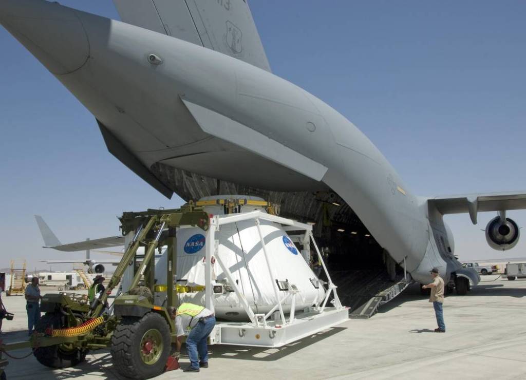 Orion PA-1 Crew Module Loaded Aboard C-17