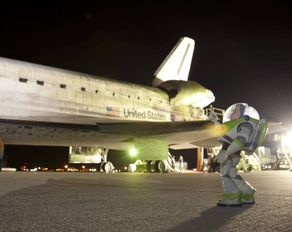 Buzz Lightyear Returns From Space on Discovery STS-128