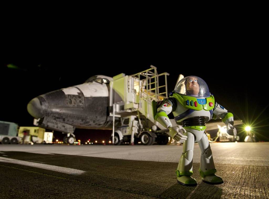 Buzz Lightyear Returns From Space on Discovery STS-128