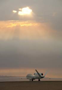 Wildfire Smoke Darkens the Sky Before Global Hawk Flight