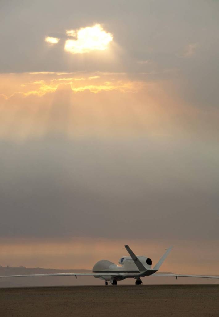 Wildfire Smoke Darkens the Sky Before Global Hawk Flight