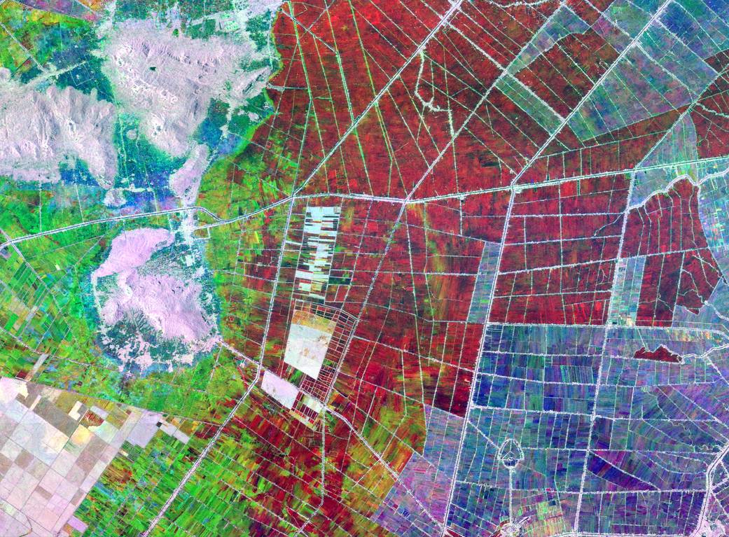 Satellite imagery of the An Giang Province in Vietnam’s Mekong Delta