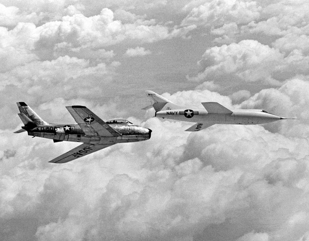 D-558-II in Flight with F-86 chase