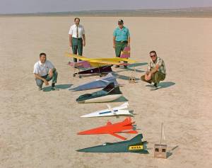 Models on Lakebed with Research Staff