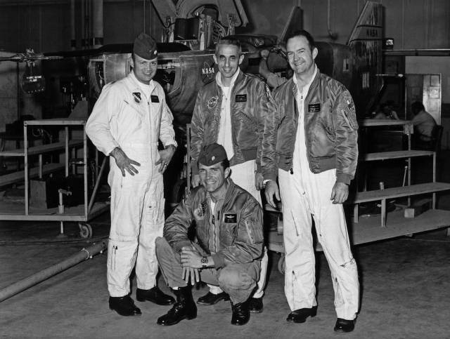 Lifting Body Pilots Gentry, Manke, Dana, and Powell with M2-F3 in Background