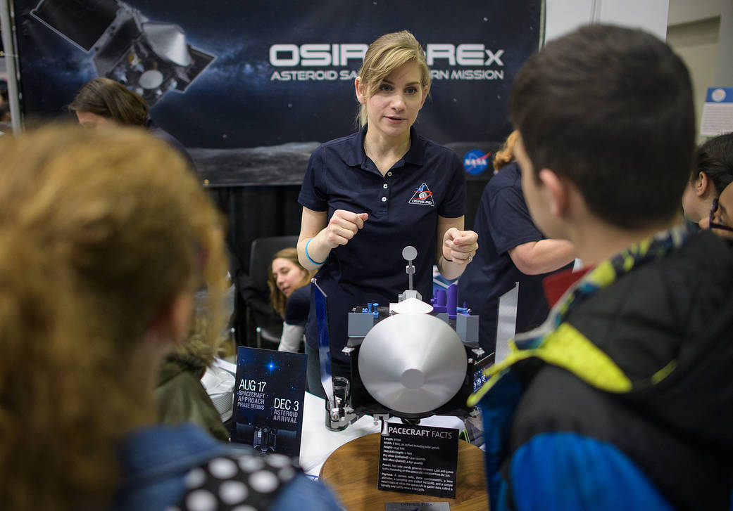 A NASA staff member speaks about OSIRIS-REx